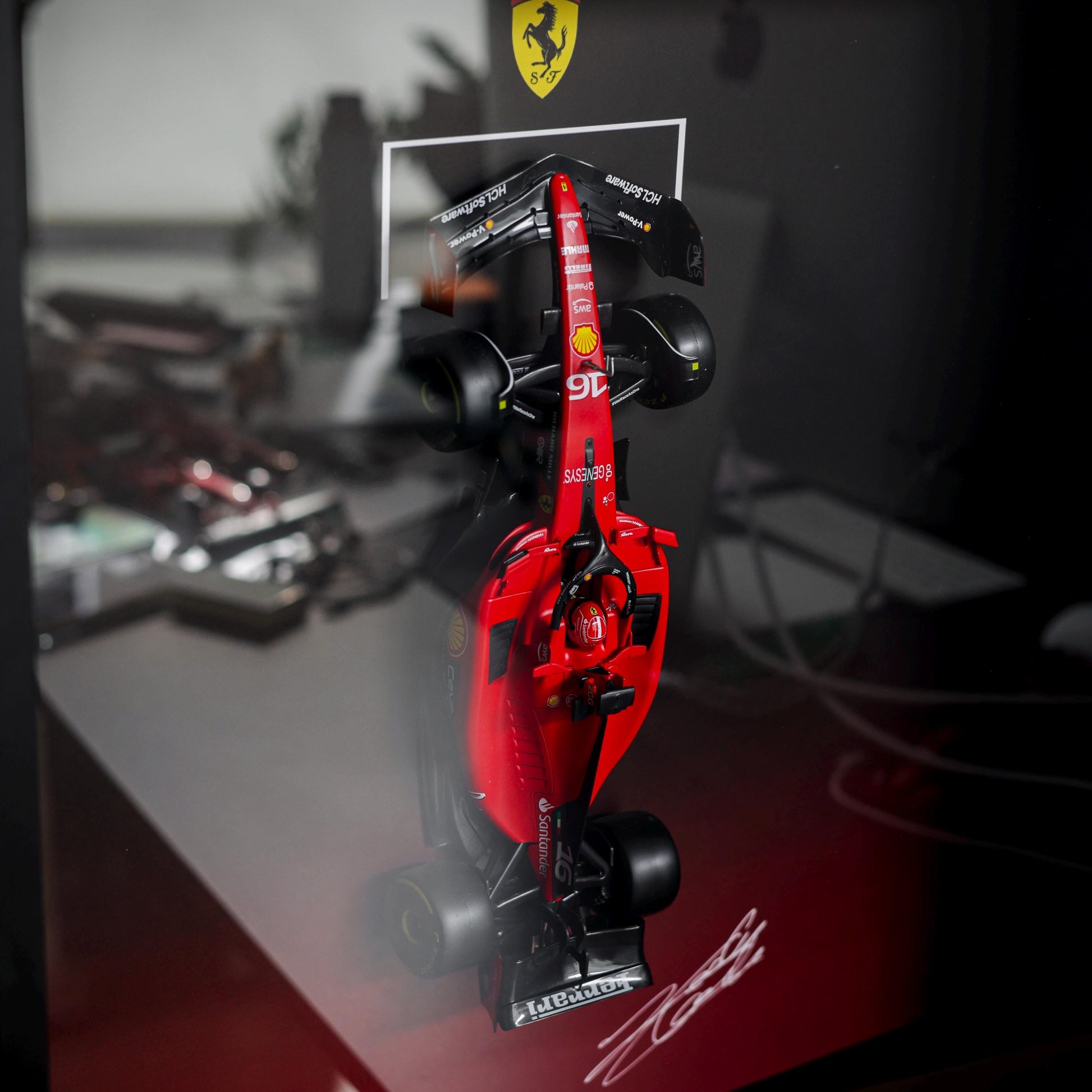 Charles Leclerc F1 - Ferrari - 3D Framed Artwork (XL) – 1:18 Car Model - 50x50x12 cm