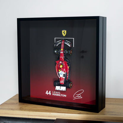 Lewis Hamilton F1 Wall Art | Formula 1 3D Framed Artwork | Ferrari Racing Decor Gift - Deep Frame - 50x50x12 cm