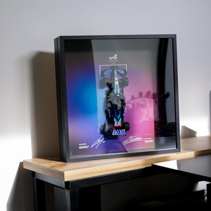 Alpine F1 - Gasly - Ocon - 3D Framed Artwork (XL) – 1:18 Car Model - Deep Frame - 50x50x12 cm