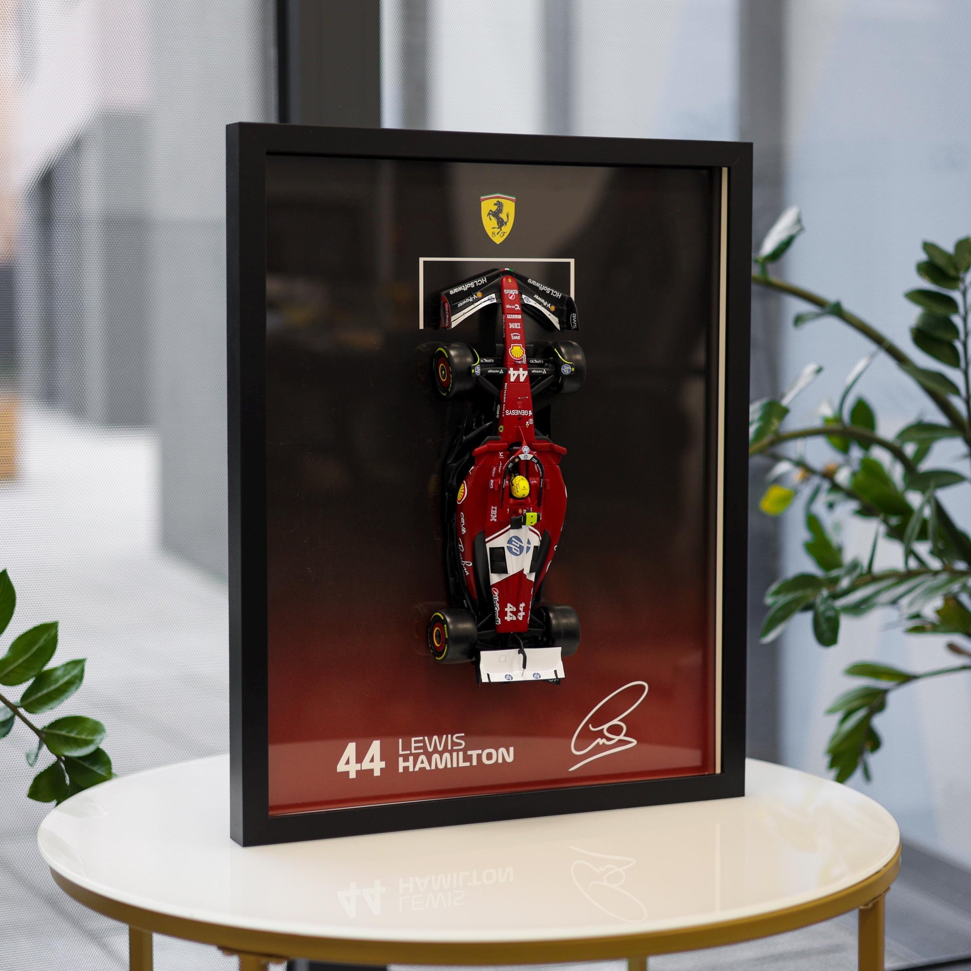 Lewis Hamilton F1 Wall Art | Formula 1 3D Framed Artwork | Ferrari Racing Decor Gift - 40x50 cm