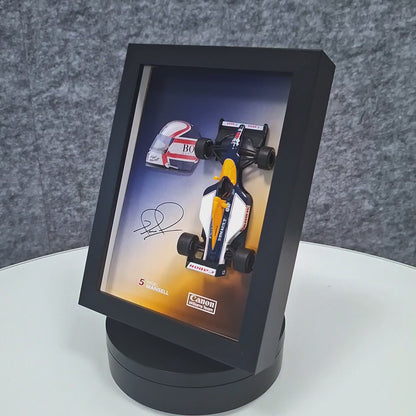 Nigel Mansell F1 okvir s Canon Wlliams Team (1:43) modelom - 3D kaciga i potpis