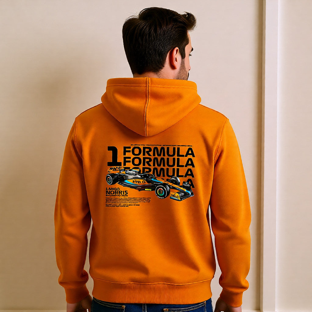 Lando Norris Hoodie – Papaya Formula Racing | F1 Car Graphic | Orange