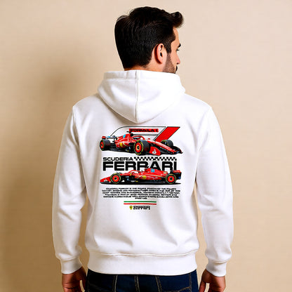 Charles Leclerc #16 Ferrari Hoodie – Scuderia Car & Driver | F1 White