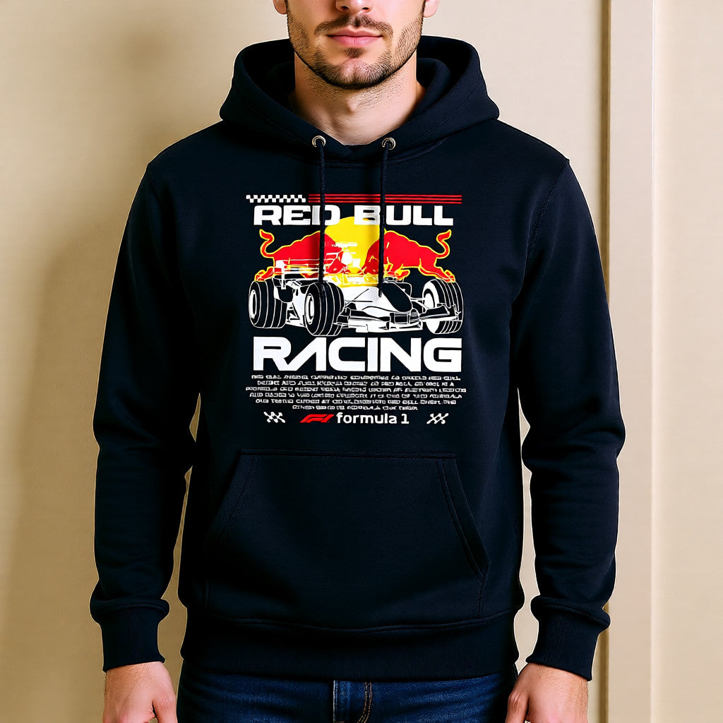 Max Verstappen Hoodie – RB Racing Champion Design | F1 Car Graphic | Navy blue