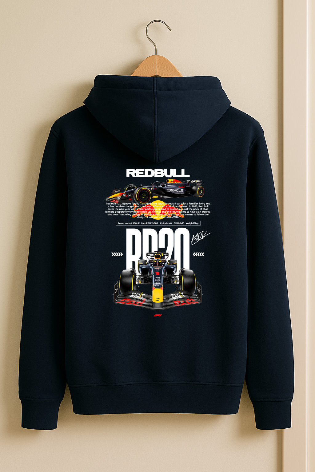 Max Verstappen Hoodie – RB Racing Champion Design | F1 Car Graphic | Navy blue