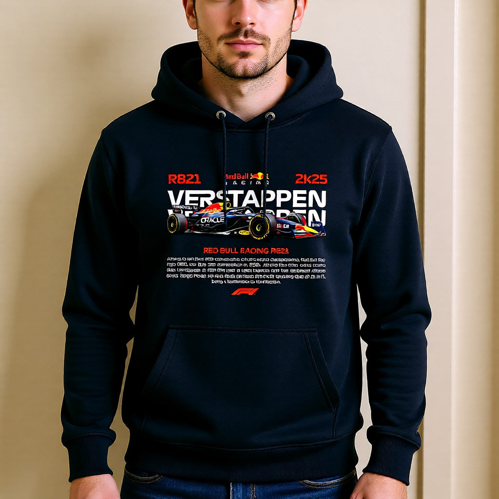 Max Verstappen #1 Red Bull Racing Hoodie – RB21 Car Design | F1 World Champion