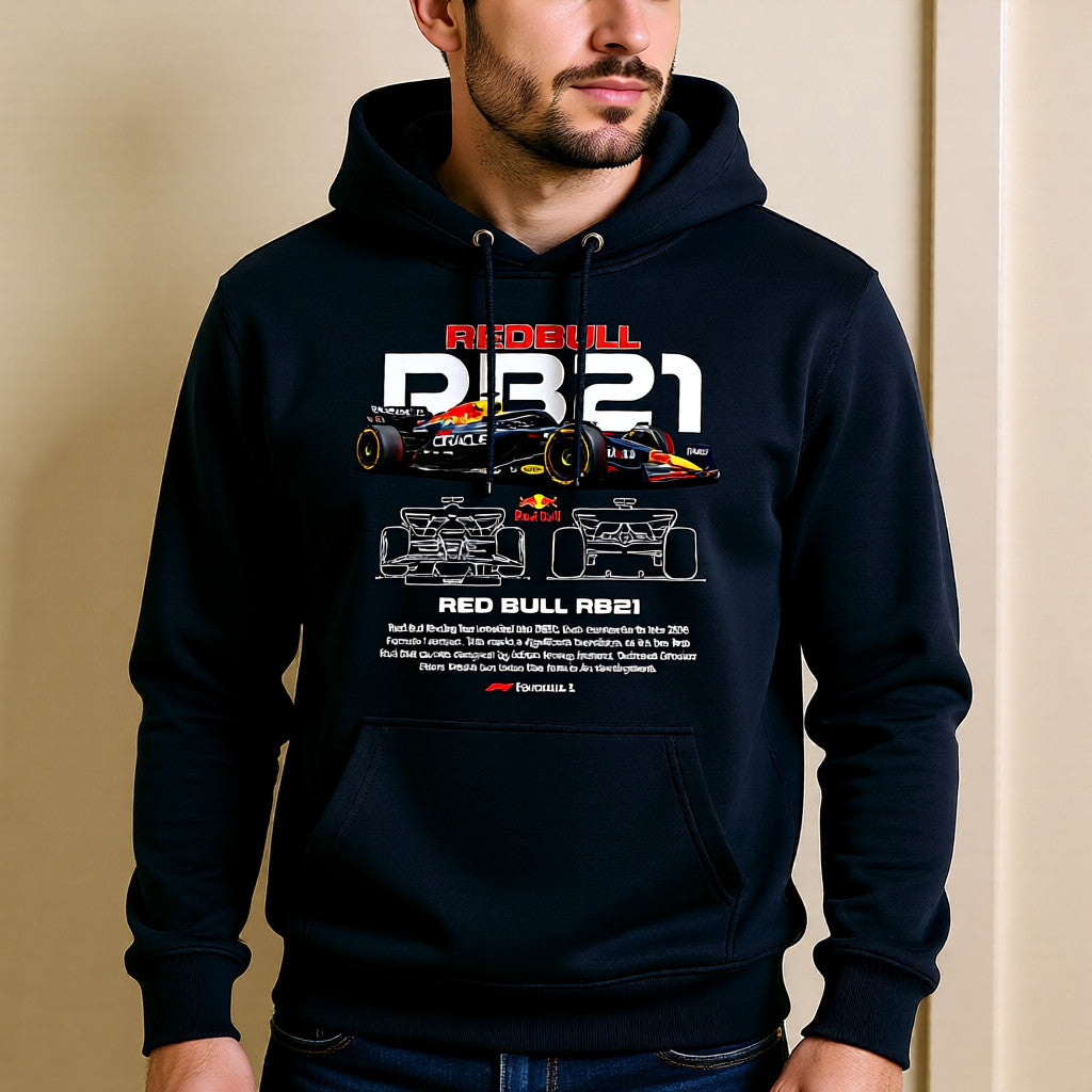 Max Verstappen Champion Hoodie – RB21 F1 Car Graphic | Navy blue