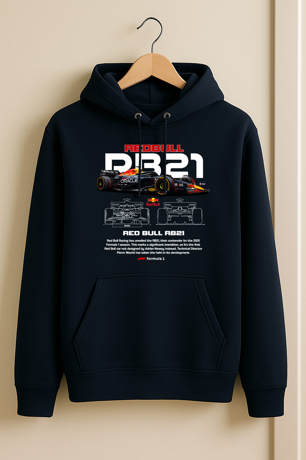 Max Verstappen Champion Hoodie – RB21 F1 Car Graphic | Navy blue