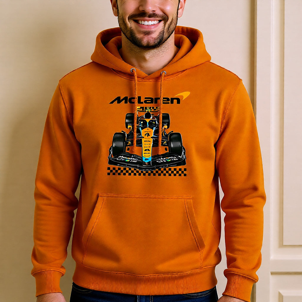 Lando Norris Hoodie – Papaya Formula Racing | F1 Car Graphic | Orange