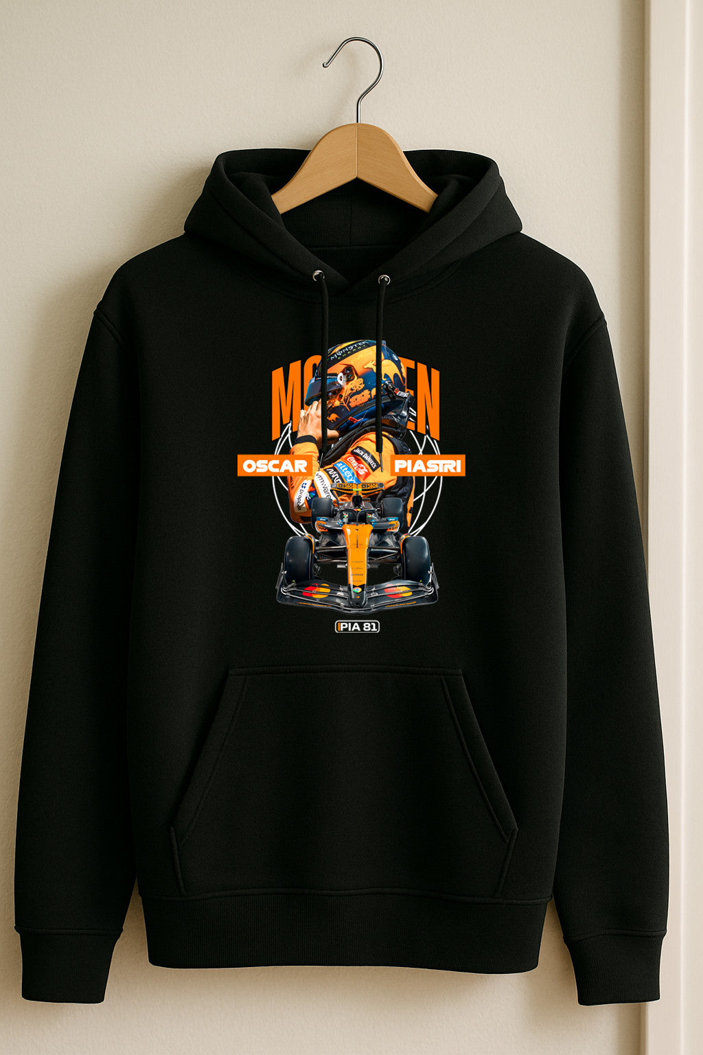 McLaren F1 Hoodie – Oscar Piastri #81 Racing Car Graphic | Black