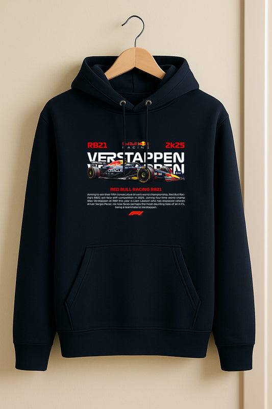 Max Verstappen #1 Red Bull Racing Hoodie – RB21 Car Design | F1 World Champion
