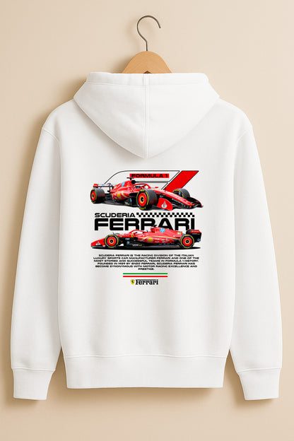 Charles Leclerc #16 Ferrari Hoodie – Scuderia Car & Driver | F1 White